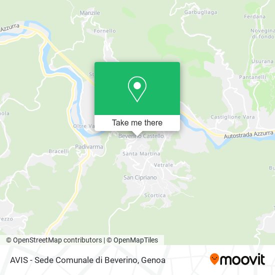 AVIS - Sede Comunale di Beverino map