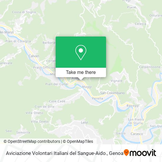 Aviciazione Volontari Italiani del Sangue-Aido. map