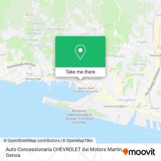 Auto Concessionaria CHEVROLET dai Motors Martin map