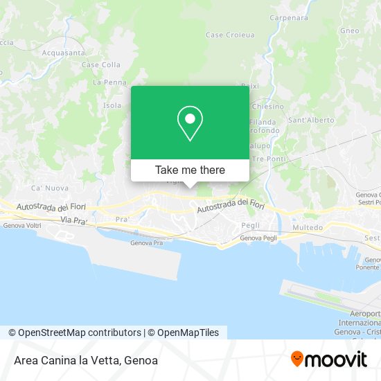 Area Canina la Vetta map