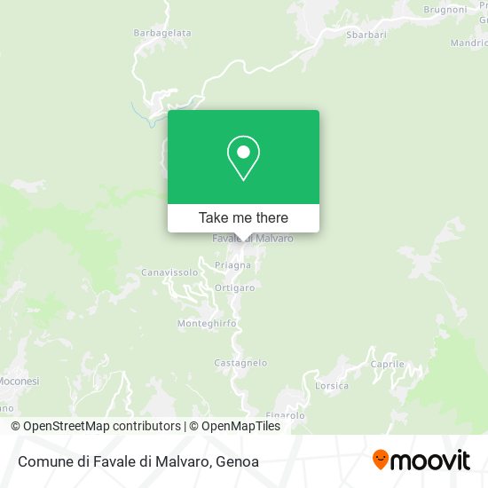 Comune di Favale di Malvaro map