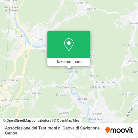 Associazione dei Testimoni di Geova di Savignone map