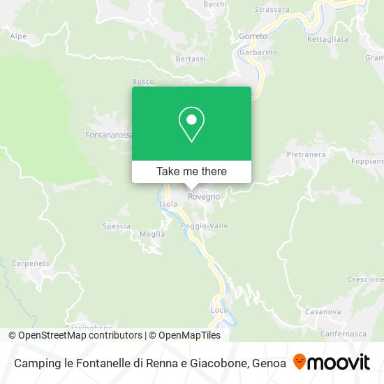 Camping le Fontanelle di Renna e Giacobone map