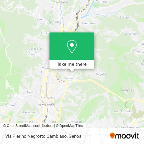 Via Pierino Negrotto Cambiaso map