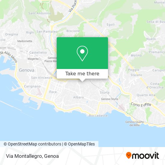 Via Montallegro map