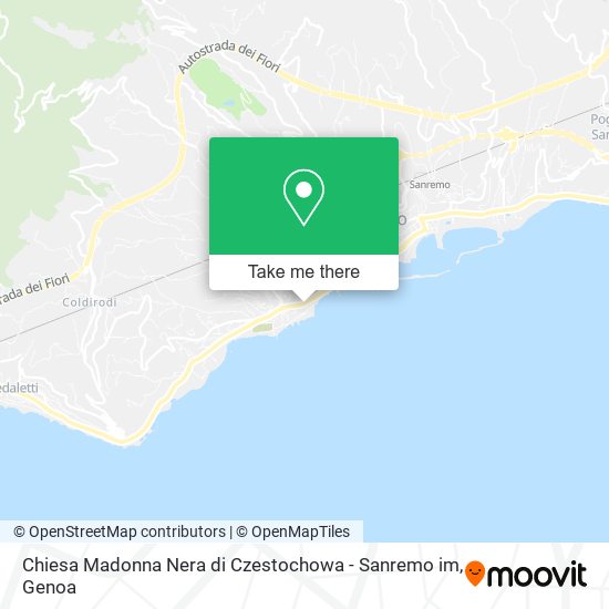 Chiesa Madonna Nera di Czestochowa - Sanremo im map