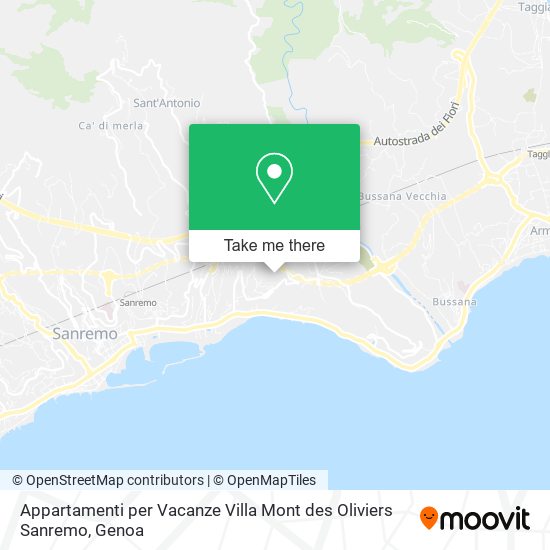 Appartamenti per Vacanze Villa Mont des Oliviers Sanremo map