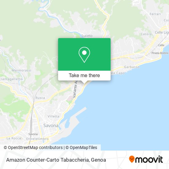 Amazon Counter-Carto Tabaccheria map