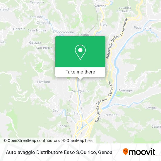 Autolavaggio Distributore Esso S.Quirico map