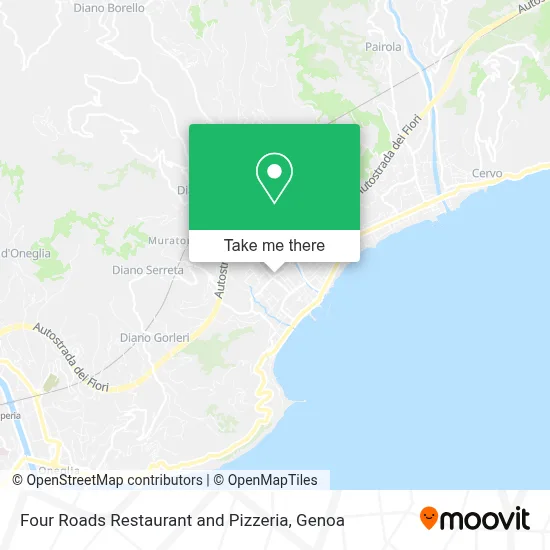 Four Roads Restaurant and Pizzeria map