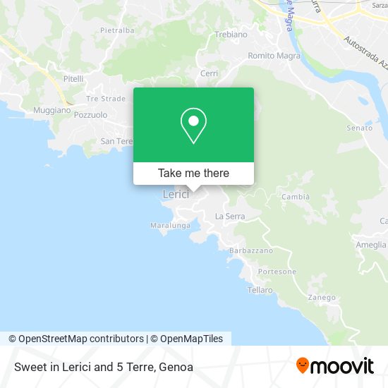 Sweet in Lerici and 5 Terre map