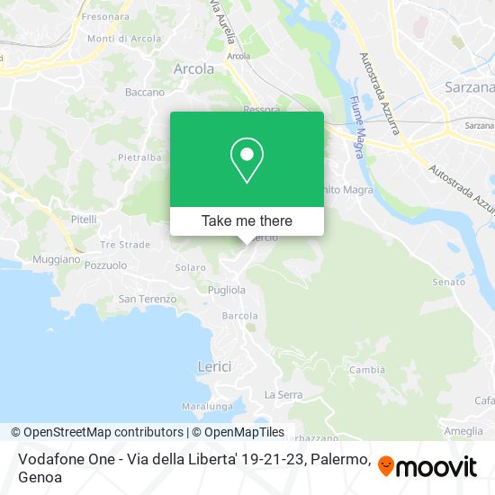 Vodafone One - Via della Liberta' 19-21-23, Palermo map