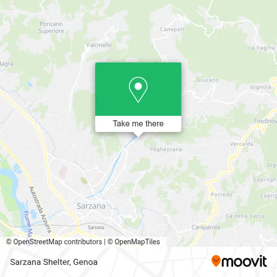 Sarzana Shelter map