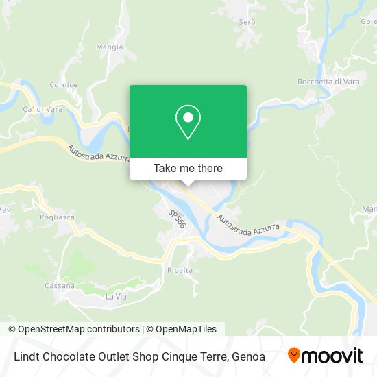 Lindt Chocolate Outlet Shop Cinque Terre map