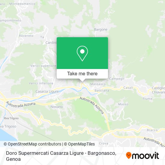 Doro Supermercati Casarza Ligure - Bargonasco map