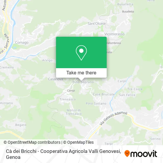 Cà dei Bricchi - Cooperativa Agricola Valli Genovesi map