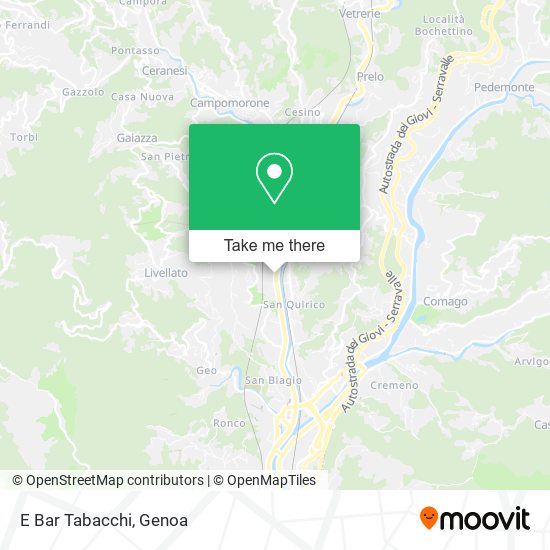 E Bar Tabacchi map