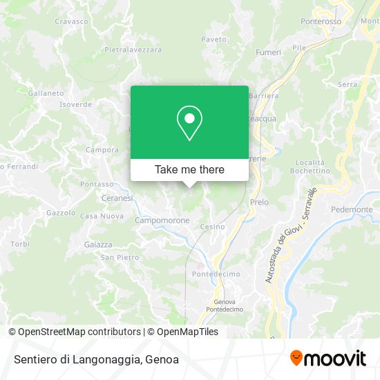 Sentiero di Langonaggia map
