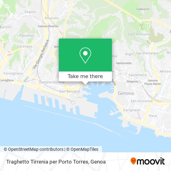 Traghetto Tirrenia per Porto Torres map