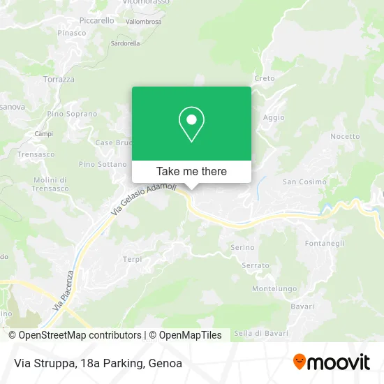 Via Struppa, 18a Parking map
