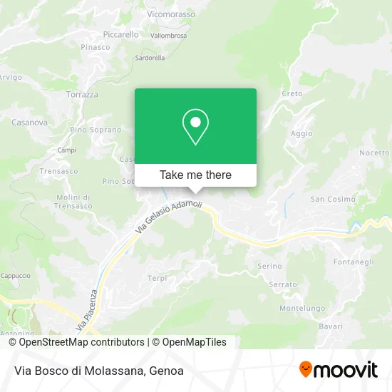Via Bosco di Molassana map