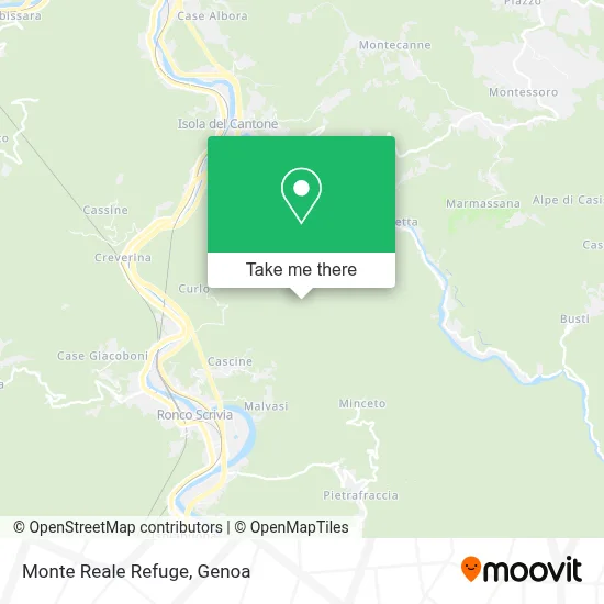 Monte Reale Refuge map