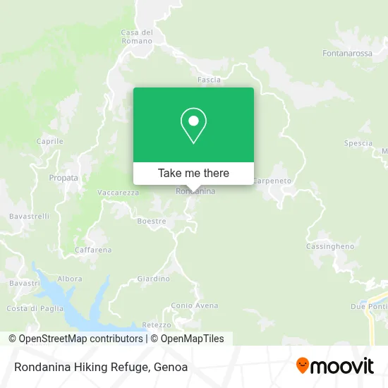 Rondanina Hiking Refuge map