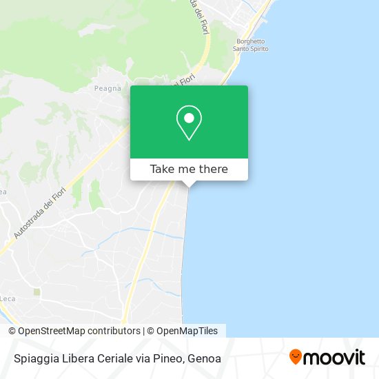 Spiaggia Libera Ceriale via Pineo map