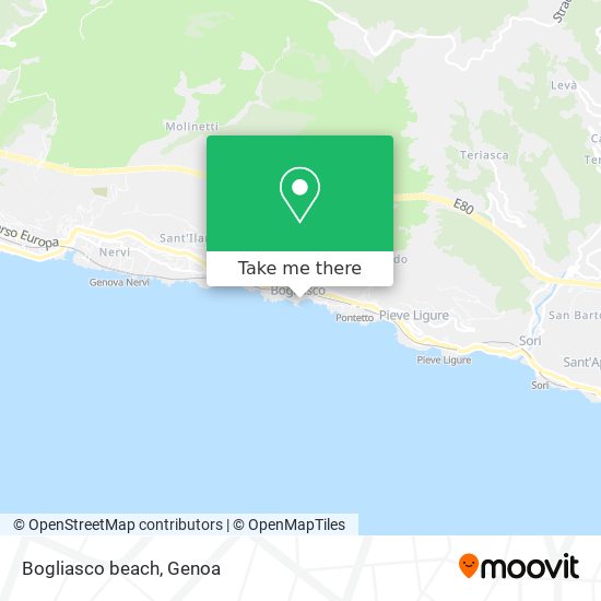 Bogliasco beach map