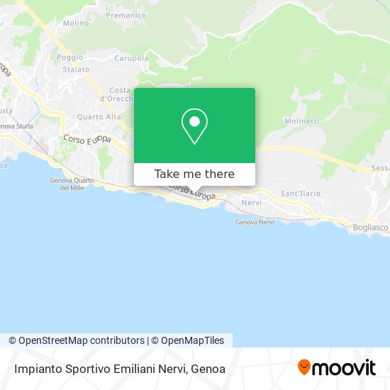 Impianto Sportivo Emiliani Nervi map