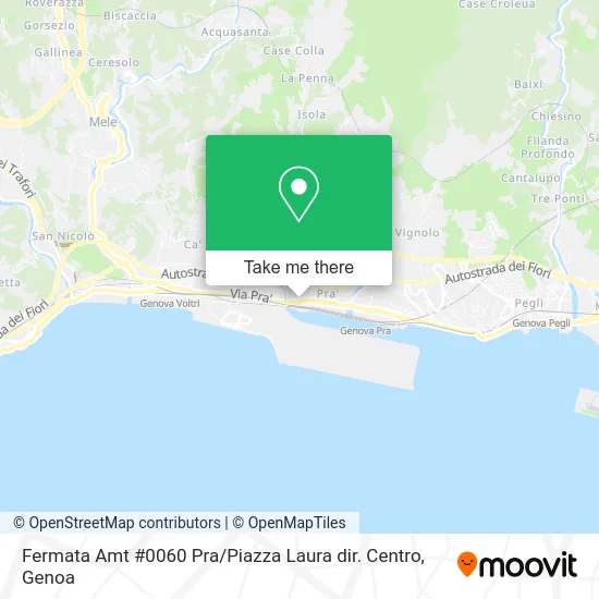 AMT Stop #0060 Pra / Piazza Laura Center Direction map