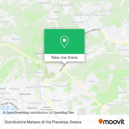 Distributore Metano di Via Piacenza map