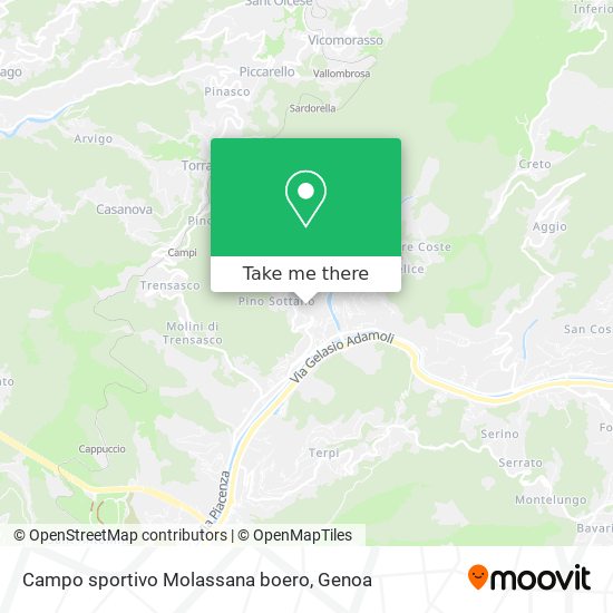 Campo sportivo Molassana boero map