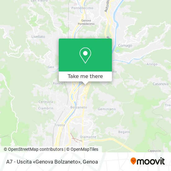 A7 - Uscita «Genova Bolzaneto» map