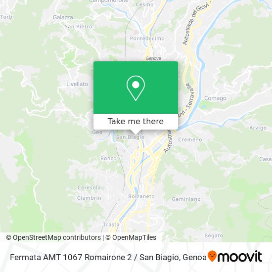 Fermata AMT 1067 Romairone 2 / San Biagio map