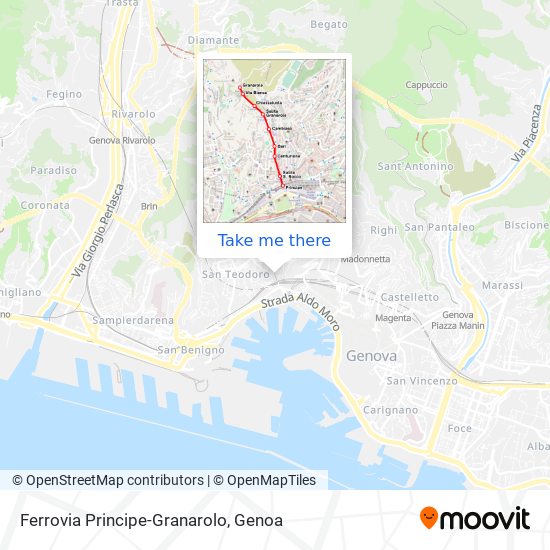 Ferrovia Principe-Granarolo map