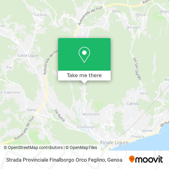 Strada Provinciale Finalborgo Orco Feglino map