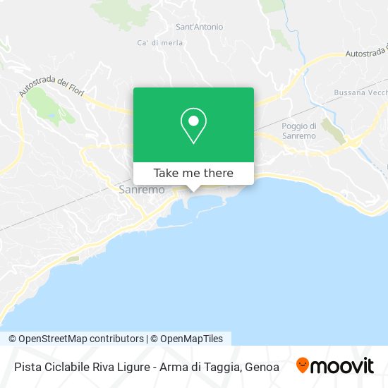 Pista Ciclabile Riva Ligure - Arma di Taggia map