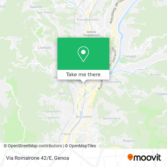Via Romairone 42/E map