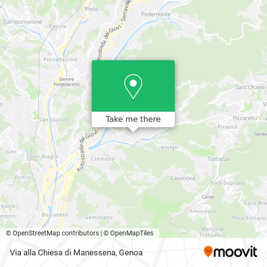 Via alla Chiesa di Manessena map