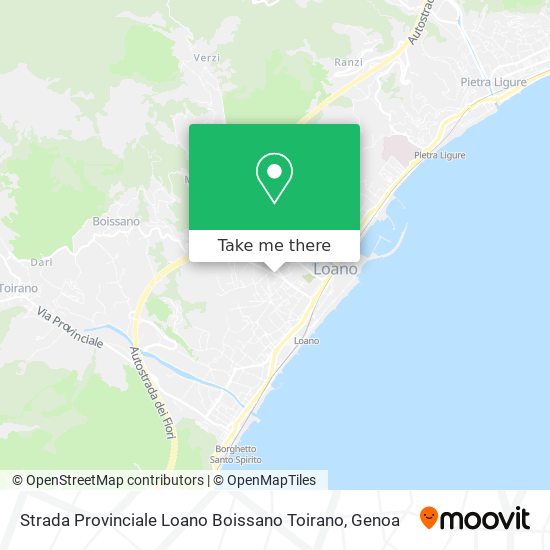 Strada Provinciale Loano Boissano Toirano map