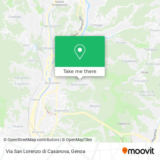 Via San Lorenzo di Casanova map