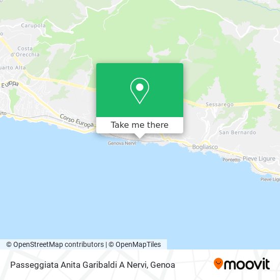 Passeggiata Anita Garibaldi A Nervi map