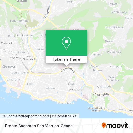 Pronto Soccorso San Martino map