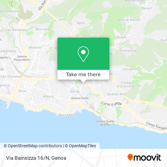 Via Bainsizza 16/N map