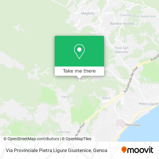 Via Provinciale Pietra Ligure Giustenice map