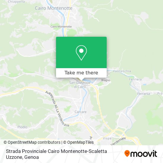 Strada Provinciale Cairo Montenotte-Scaletta Uzzone map
