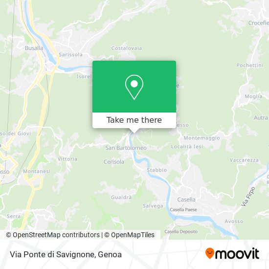 Via Ponte di Savignone map