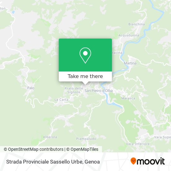 Strada Provinciale Sassello Urbe map