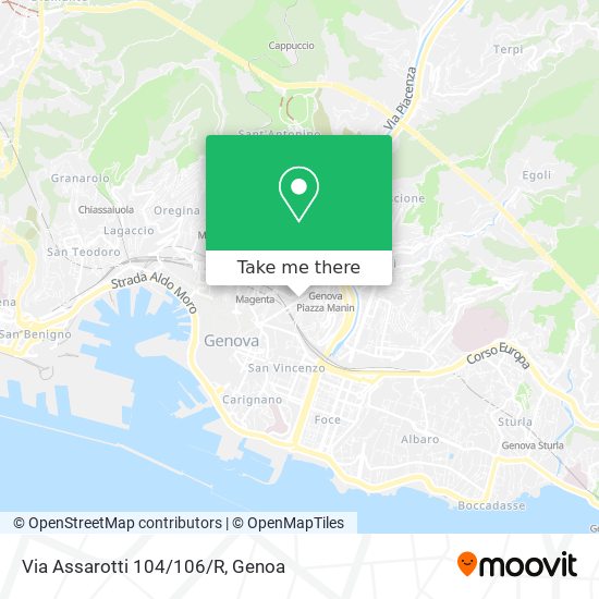 Via Assarotti 104/106/R map